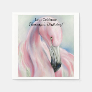 Serviette En Papier Flamant rose rose Pastel Art