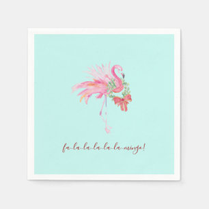 Serviette En Papier Flamant rose rose tropical Xmas Cocktail Napkins