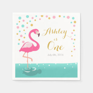 Serviette En Papier Flamant rose Tropical Anniversaire Papier de fête 