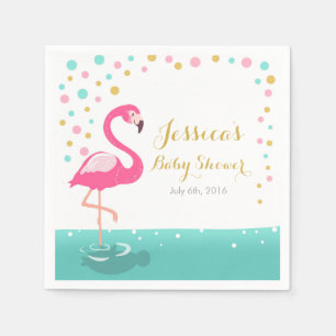 Serviette En Papier Flamant rose Tropical Baby shower Papier Napkin Gi