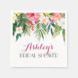 Serviette En Papier Flamant rose tropical Belle serviettes florales ja