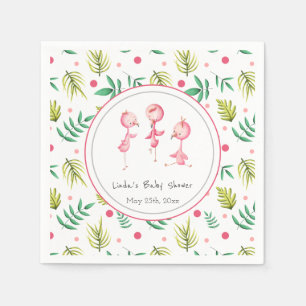 Serviette En Papier Flamant rose Tropical Cute Baby shower personnalis