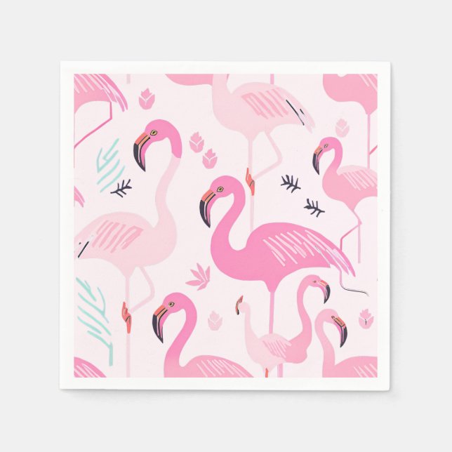 Serviette En Papier Flamants roses (Devant)