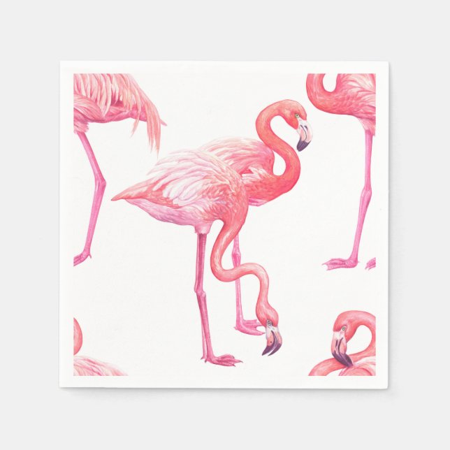 Serviette En Papier Flamants roses (Devant)