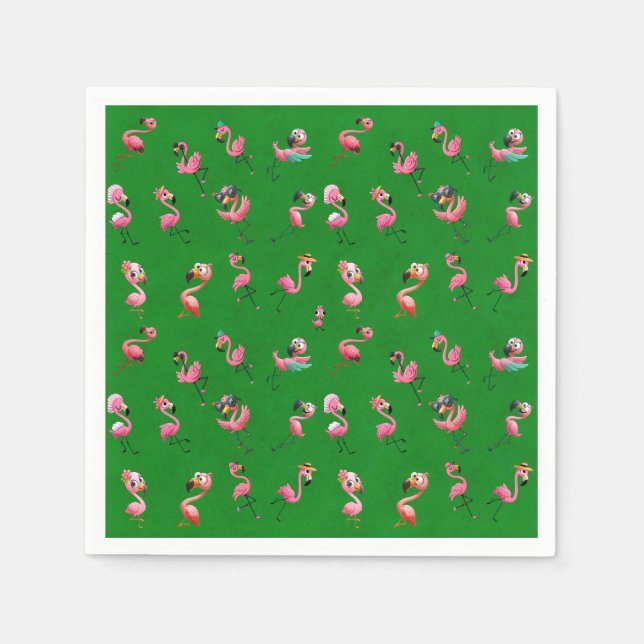 Serviette En Papier Flamants roses (Devant)