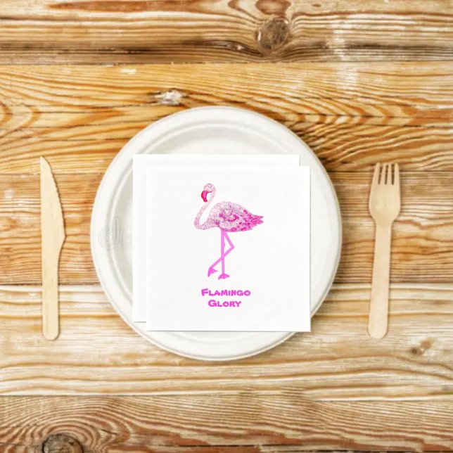 Serviette En Papier Flamants roses gloire (These Flamingo Glory Paper Napkins go along with the matching paper plates!)