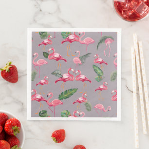 Serviette En Papier Flamants roses Love Motif 6