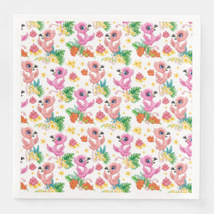 Serviette En Papier Flamants roses roses