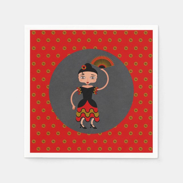 Serviette En Papier Flamengo espagnol fête d'anniversaire (Devant)