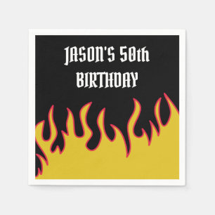 Serviette En Papier Flames de roches et de rouleaux Flames de message