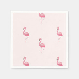 Serviette En Papier Flamingo à pied rose mou