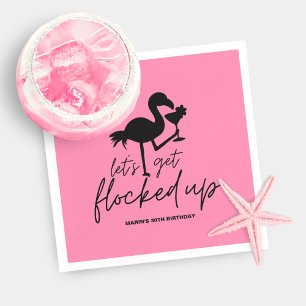 Serviette En Papier Flamingo Rose Floconnée Fête d'Anniversaire Tropic