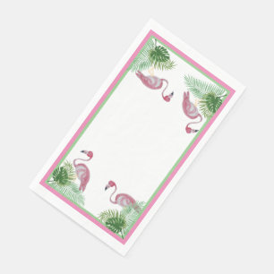 Serviette En Papier Flamingo Rose Monstera Palm 