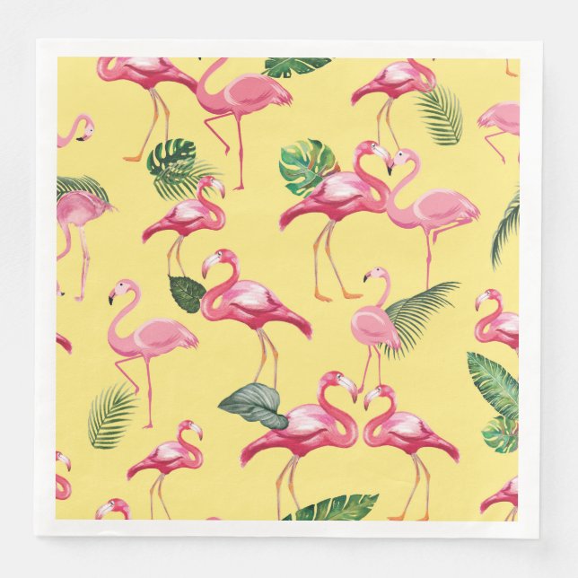 Serviette En Papier Flamingos Love Modèle 3 (Devant)
