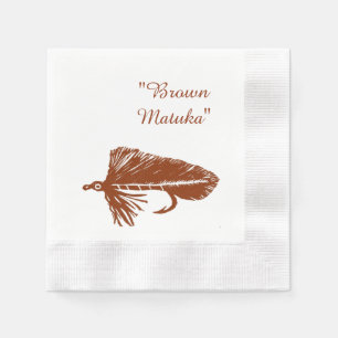 Serviette En Papier Flamme Brown de Matuka, pêche de mouche, mouche
