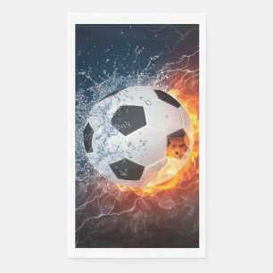 Serviette En Papier Flamme Football/Balle de Football Jeu d'oreiller