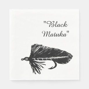 Serviette En Papier Flamme noire de Matuka, pêche de mouche, mouche