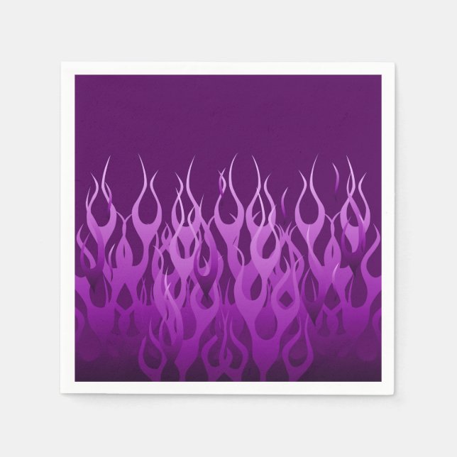 Serviette En Papier Flammes de course violet cool (Devant)