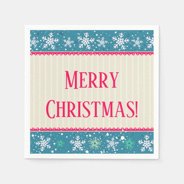 Serviette En Papier Flammes de neige et cadeaux serviettes (Devant)