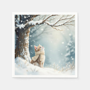 Serviette En Papier Flammes de neige Kitty Watch