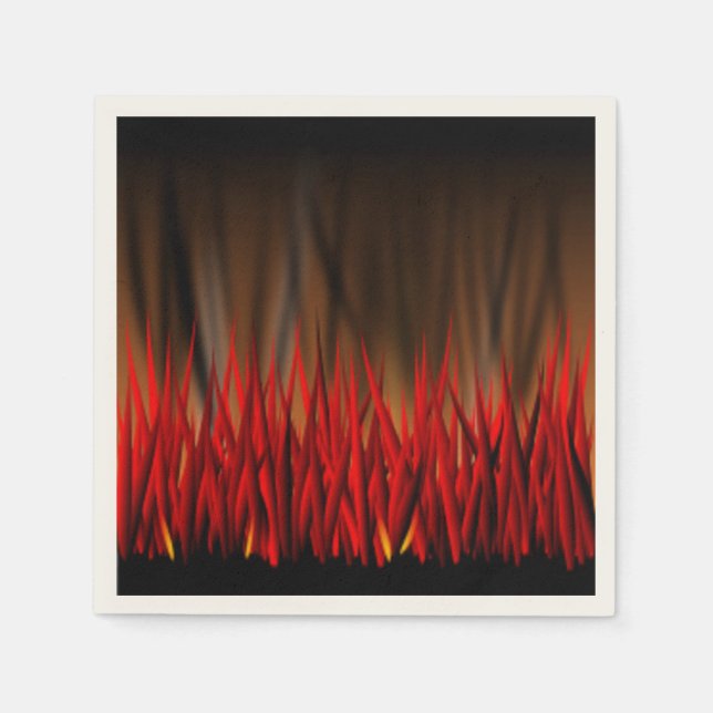 SERVIETTE EN PAPIER FLAMMES D'INCENDIE (Devant)