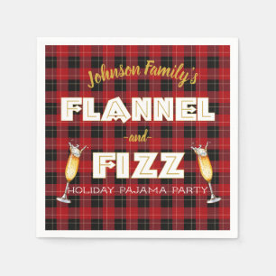 Serviette En Papier Flanel & Fizz  Fête à plaid de Buffalo rouge et no