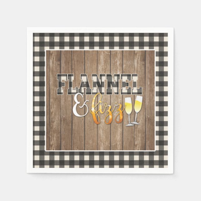 Serviette en papier Flannel et Fizz - Blanc - Bois (Devant)