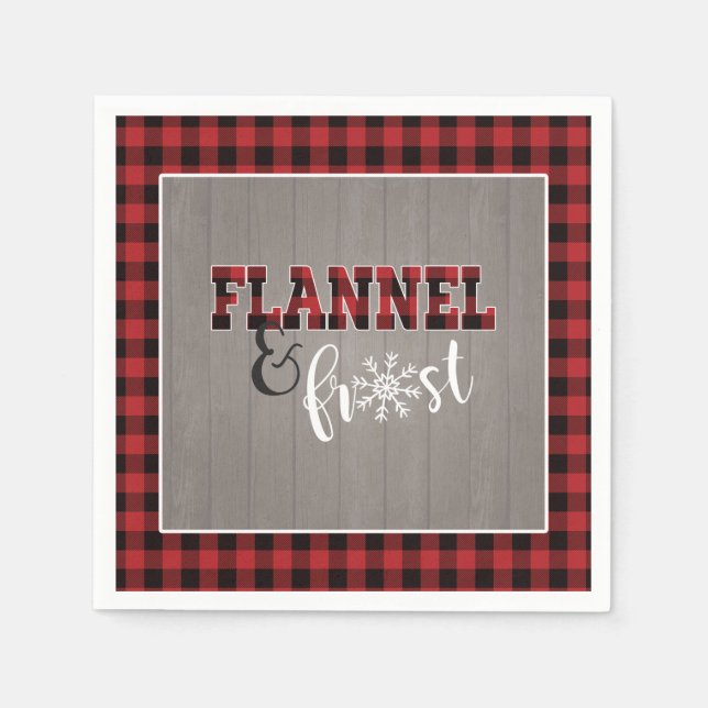 Serviette en papier Flannel et Frost - Rouge - Boi (Devant)