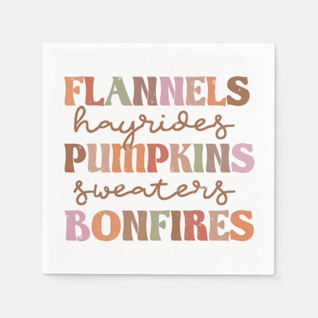 Serviette En Papier Flannings Bonfires Citrouille (Devant)