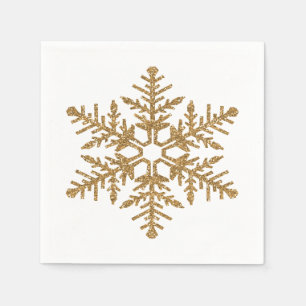 Serviette En Papier Fléau de neige Gold Faux Parties scintillant