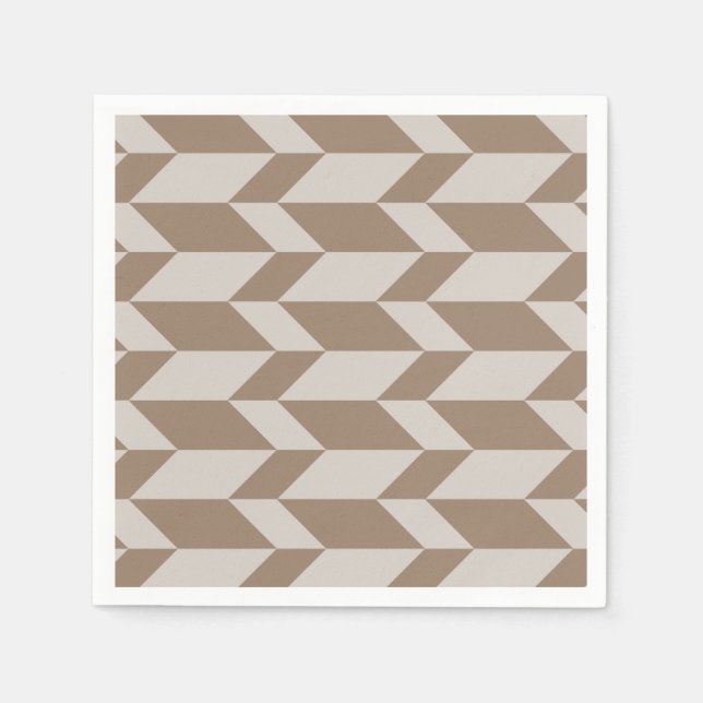 Serviette En Papier Flèche à deux tons en gras Chevron Boutons neutres (Devant)