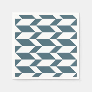 Serviette En Papier Flèche à deux tons gras Chevron Bleu Bleu Bleu