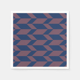 Serviette En Papier Flèche à deux tons gras Chevron Bleu foncé rose