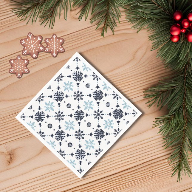 Serviette En Papier Flèche de neige bleu clair et blanc (Créateur téléchargé)