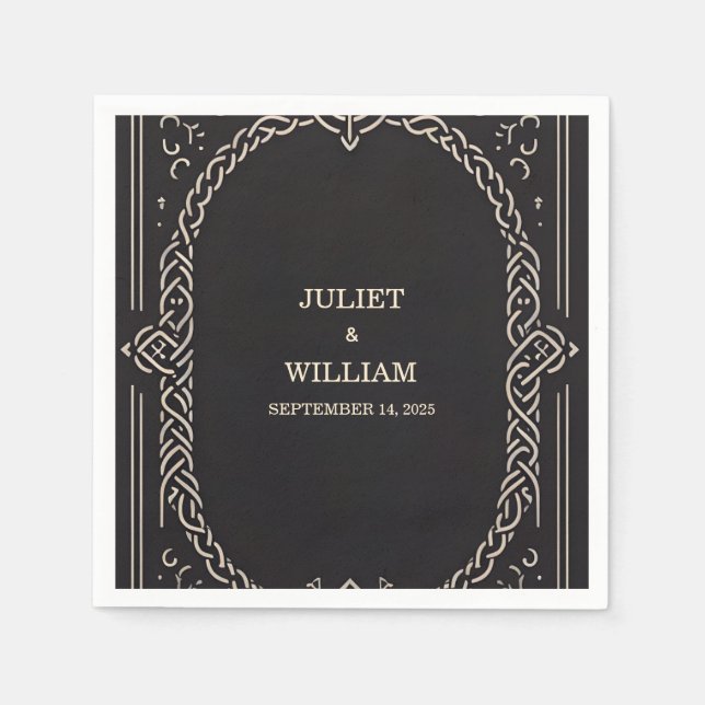 Serviette En Papier Flèche médiévale nordique celtique Mariage viking (Devant)