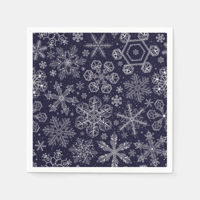 Serviette En Papier Flèches blanches sur bleu (Devant)
