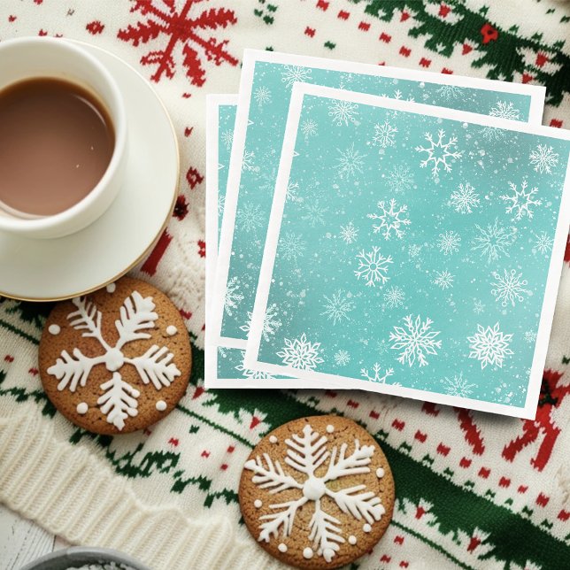 Serviette En Papier Flèches blanches Turquoises (Créateur téléchargé)