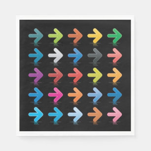 Serviette En Papier Flèches Brillantes Définissent des Indicateurs Dir