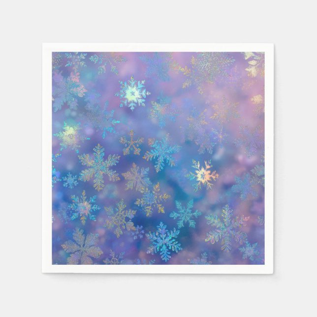 Serviette En Papier Flèches de neige Iridescente (Devant)