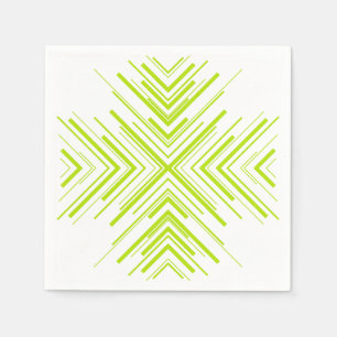 Serviette En Papier Flèches en vert et blanc