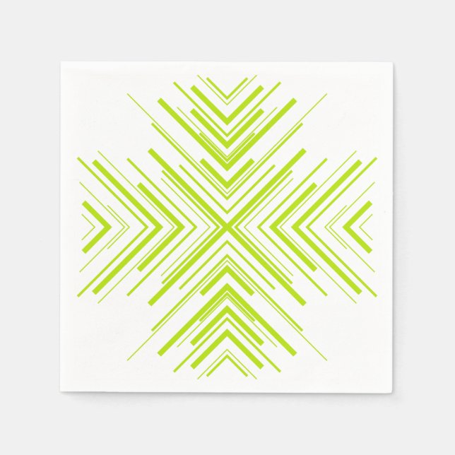 Serviette En Papier Flèches en vert et blanc (Devant)