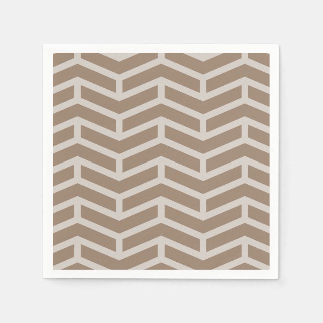 Serviette En Papier Flèches franches contre les flèches Chevron Brown  (Devant)