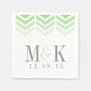 Serviette En Papier Flèches Ombre moderne Chevron moderne Monogram Nap