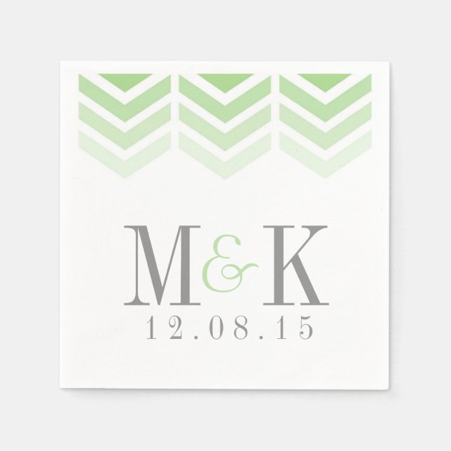 Serviette En Papier Flèches Ombre moderne Chevron moderne Monogram Nap (Devant)