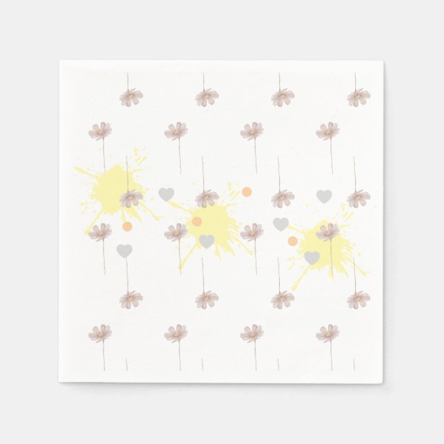 Serviette En Papier fleur  (Devant)