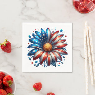 Serviette En Papier Fleur 4 juillet