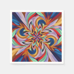 Serviette En Papier Fleur Abstraite vive - Mur d'art coloré