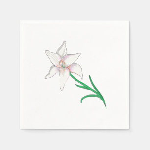 Serviette En Papier Fleur blanche