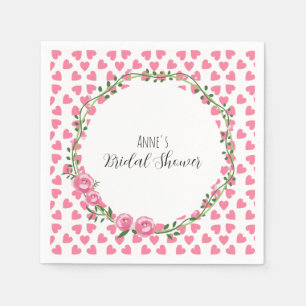 Serviette En Papier Fleur blanche et coeur nuptiale papier Napkin