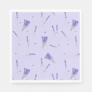 Serviette En Papier Fleur botanique sauvage lavande violette
